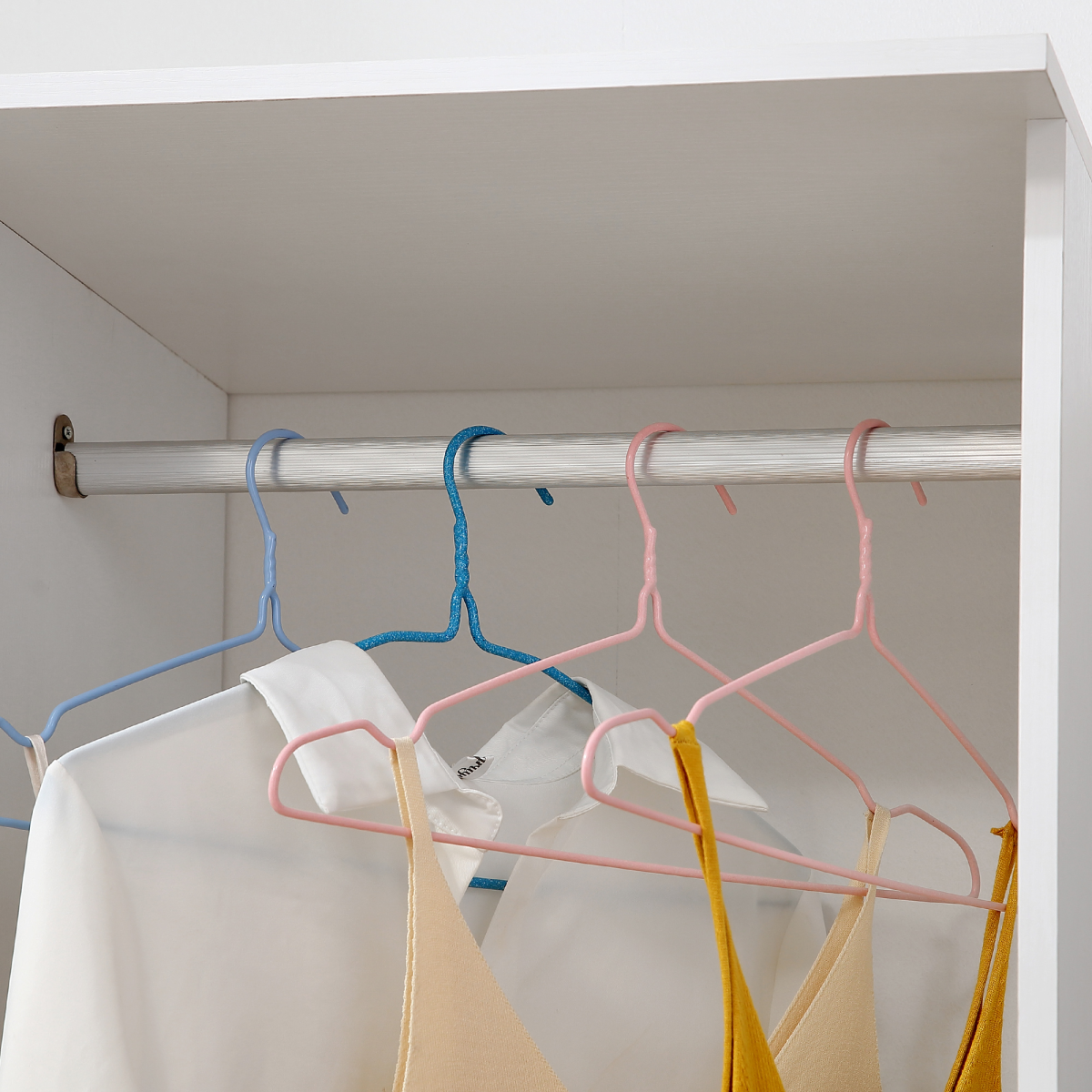 White Open Storage Wardrobe with Shelves & Hanging Rail – Bedroom Clothes Storage