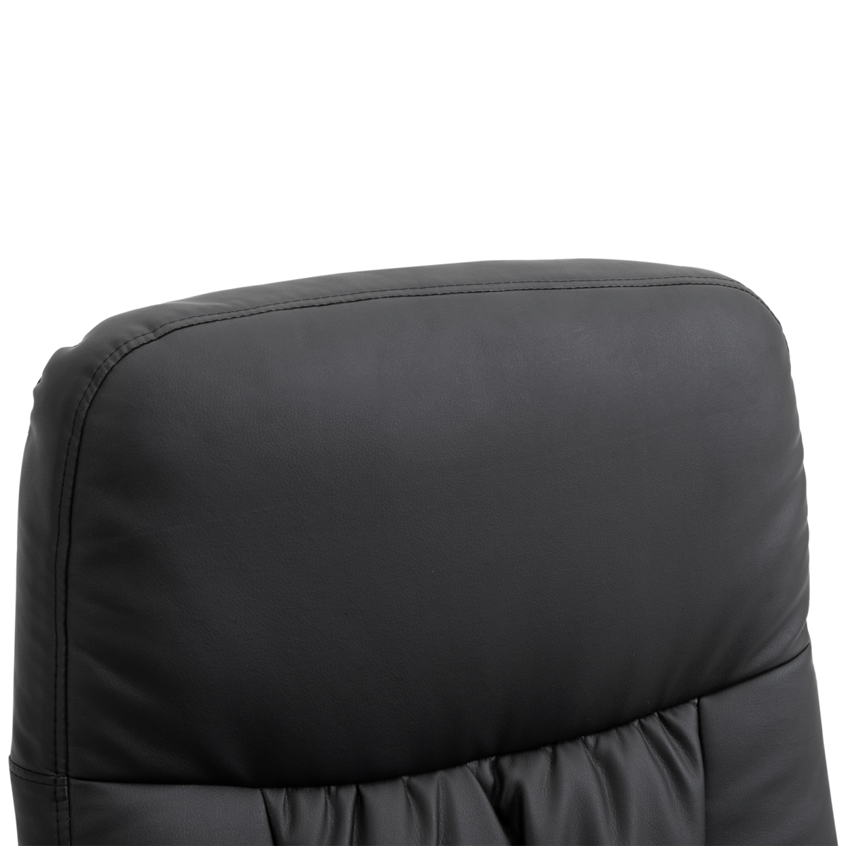 Reclining 360° Swivel Armchair & Ottoman Set in Black PU Leather – Relaxation Chair with Footstool