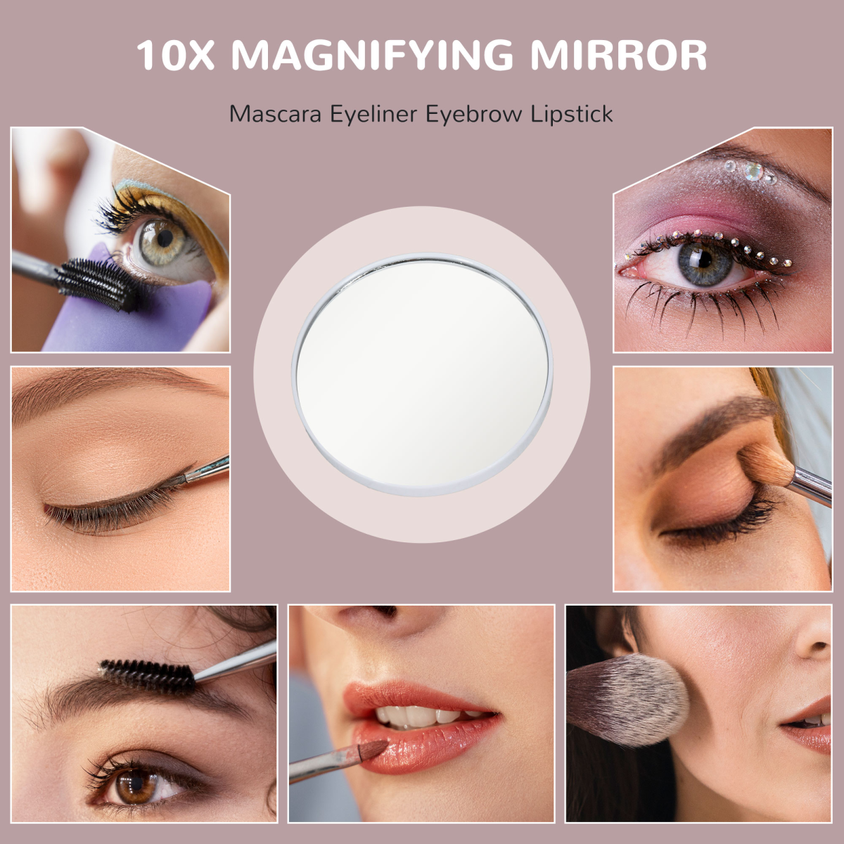 HOMCOM Vanity Mirror with LED Lights, 10X Magnifying Mirror & USB Charging Port – Wall or Tabletop, White