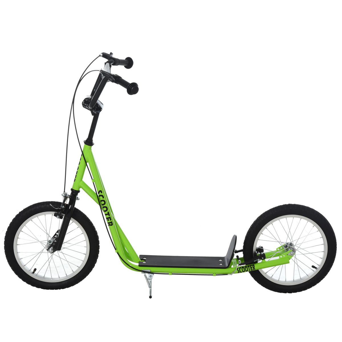 HOMCOM Kids Kick Scooter with 90-96cm Adjustable Handlebar, Dual Brakes & Inflatable Rubber Tyres – Ages 5+