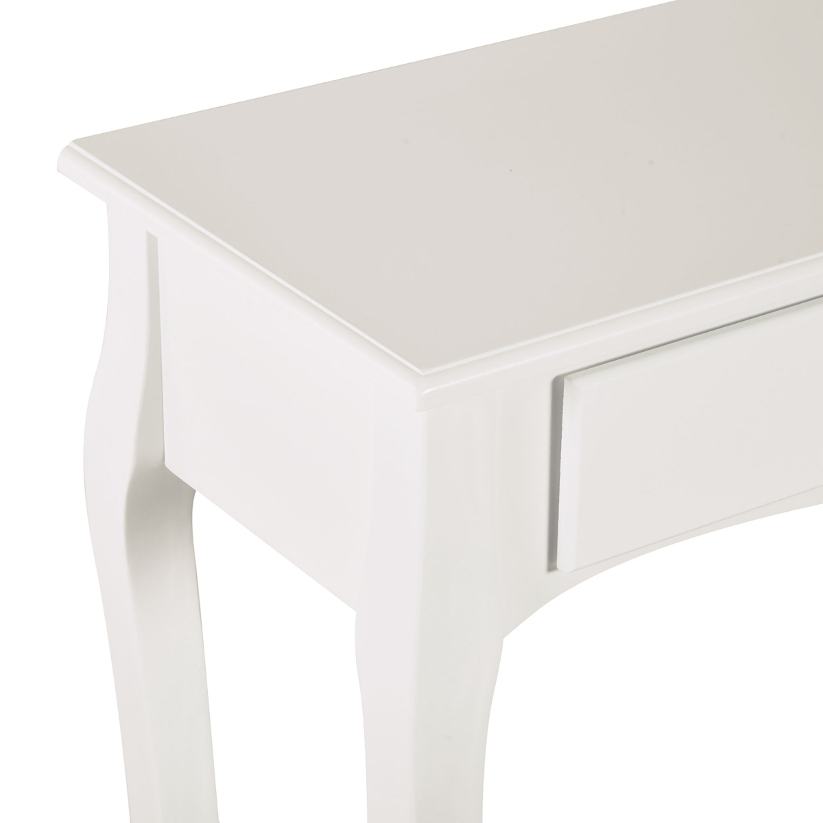 HOMCOM Console Table with 2 Drawers & Lower Shelf, Curved Design – Hallway Furniture, Ivory White