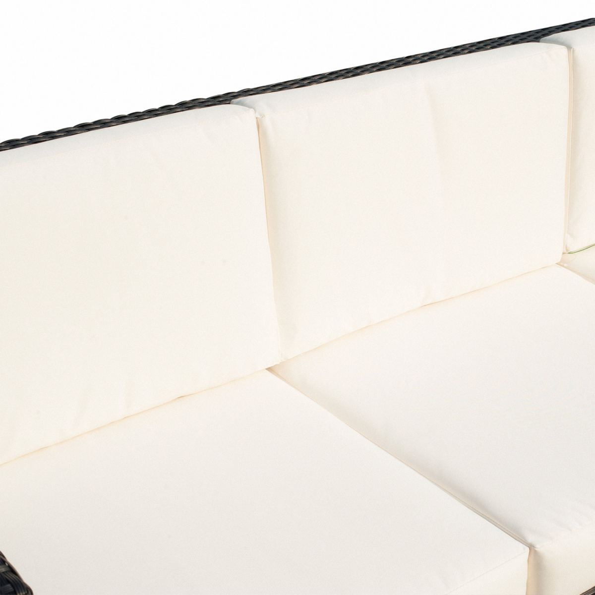 Outsunny Black Rattan Sofa side view
