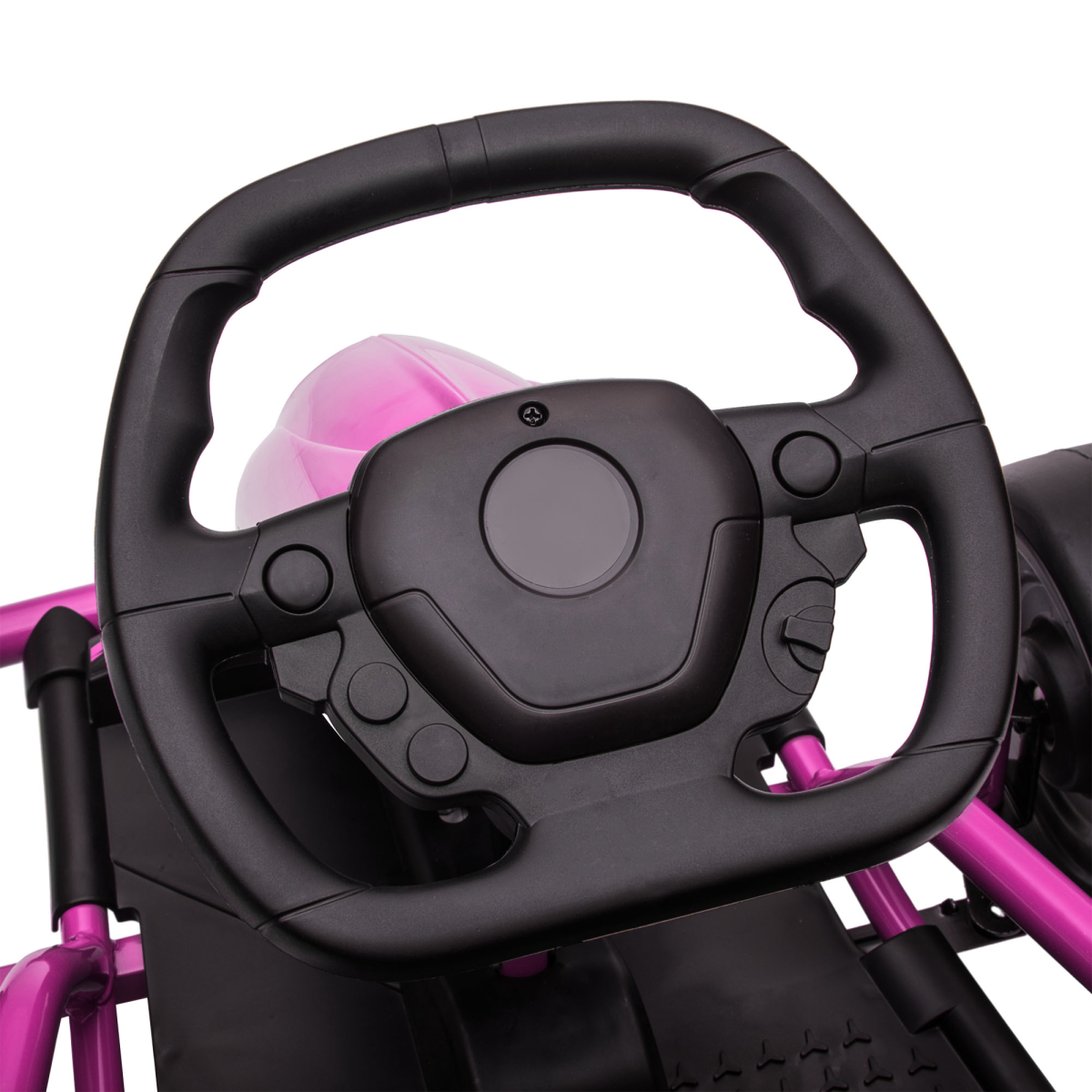 HOMCOM 24V Electric Go Kart for Kids with Music, Horn & Slow Start – Drifting Ride-On, Pink