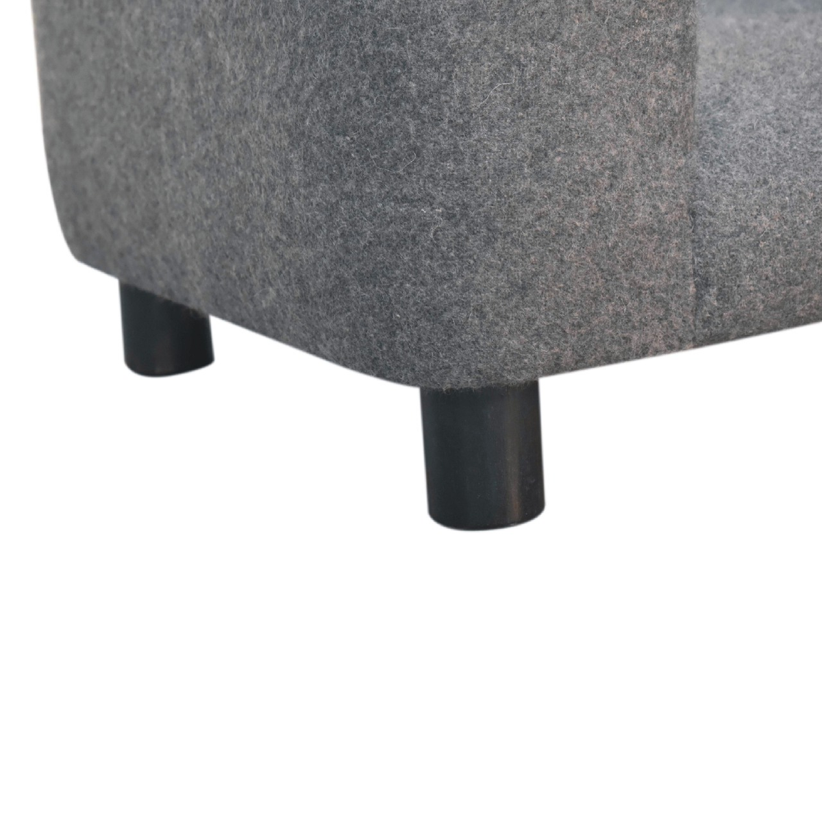Artisan Furniture Mini Pet Sofa Bed in Solid Wood with Grey Tweed Upholstery – Padded Cushions for Small Pets