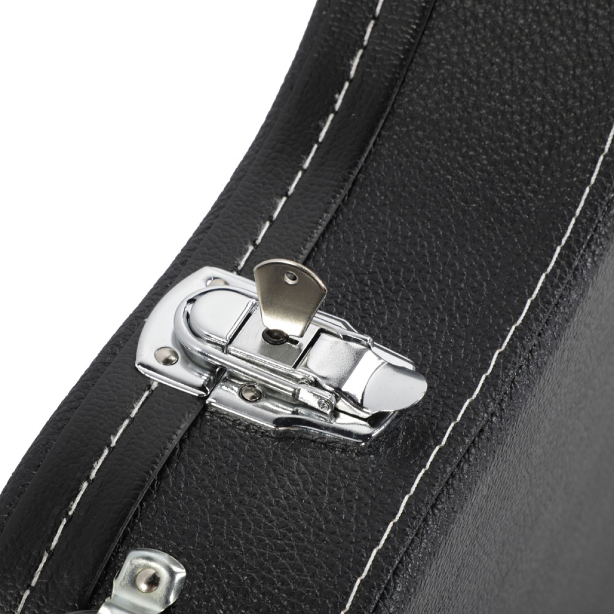 High Grade Electric Guitar Hard Case with Plush Lining and Chrome Latches – Microgroove Finish, Black