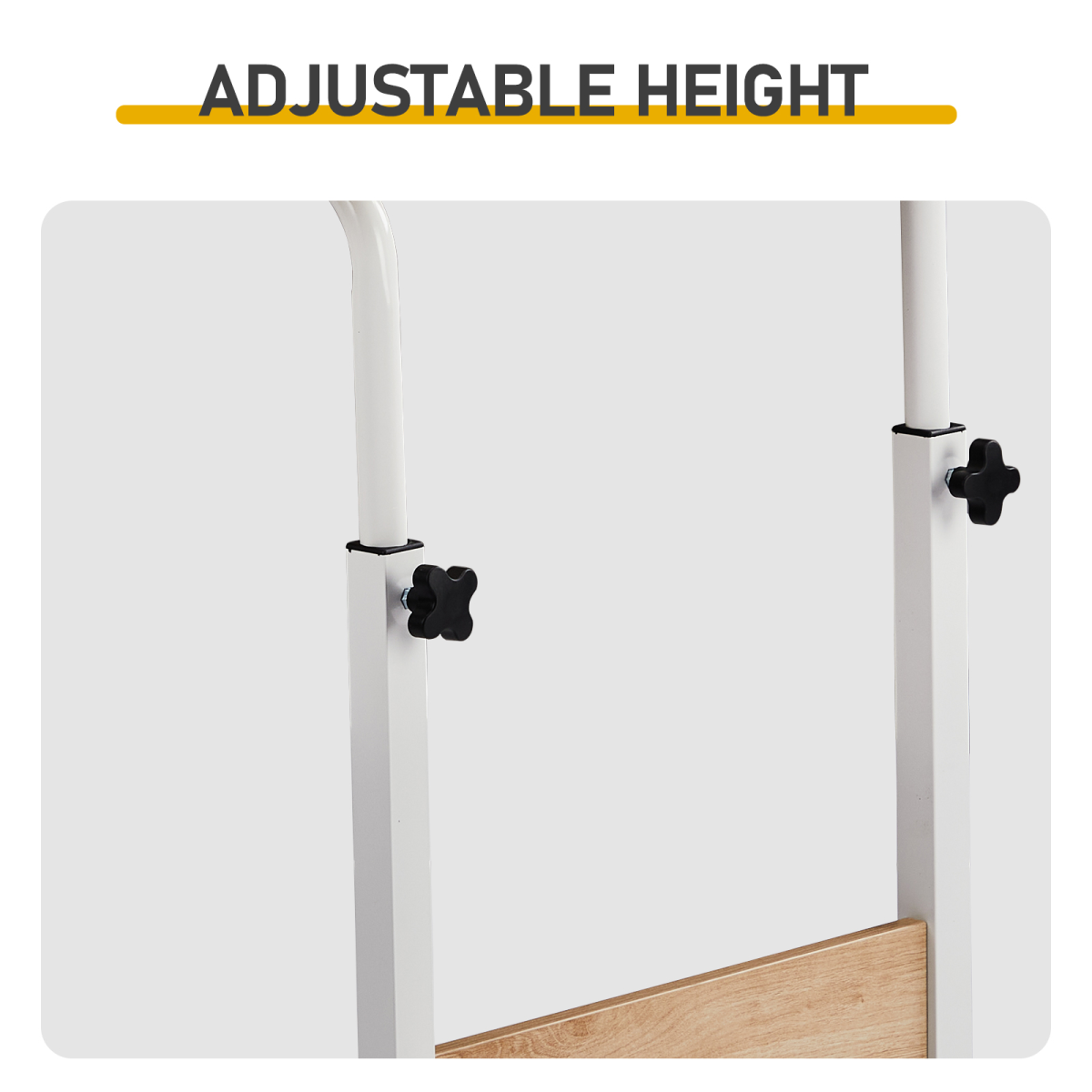 Adjustable Oak-Finish Computer Desk, 60cm P2 Particle Board – Compact Study Desk or Sofa Side Table