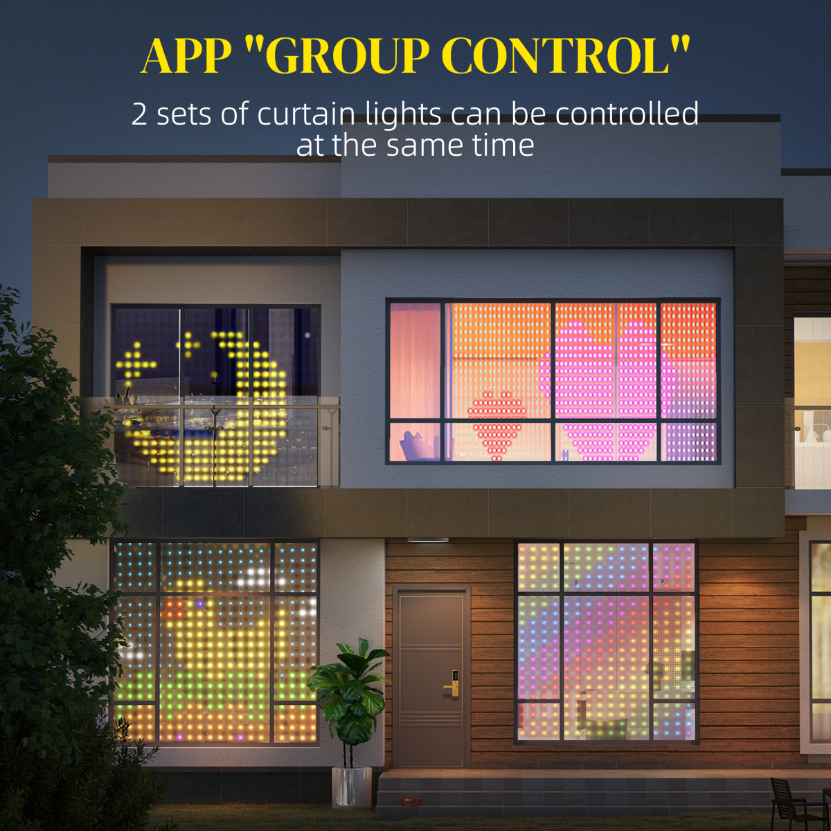 HOMCOM Smart LED Curtain Lights – 3 x 3m App-Controlled DIY Fairy Lights with 400 LEDs