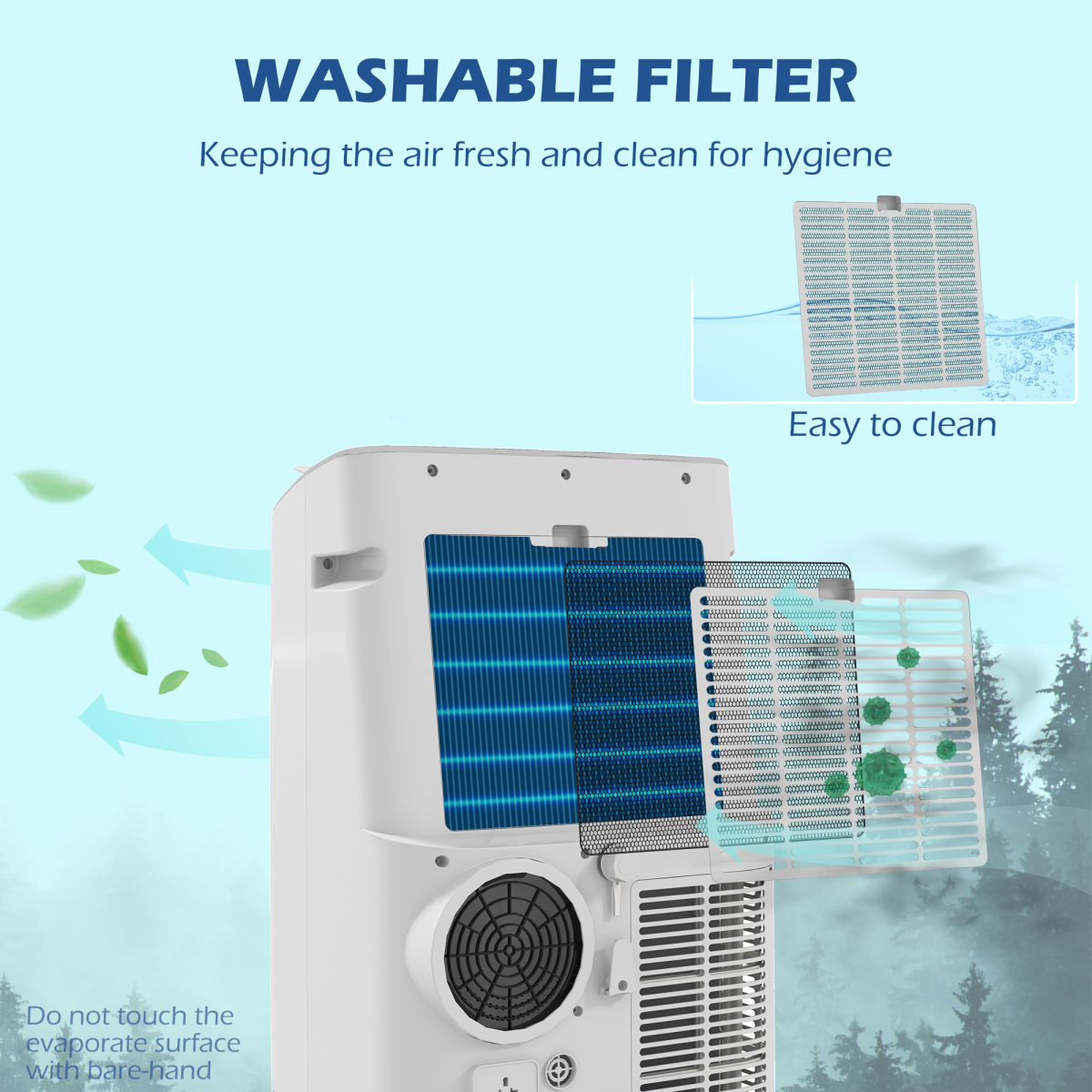 HOMCOM 14,000 BTU Mobile Air Conditioner with WiFi Smart App Control – Cooling & Dehumidifying, 35m², White