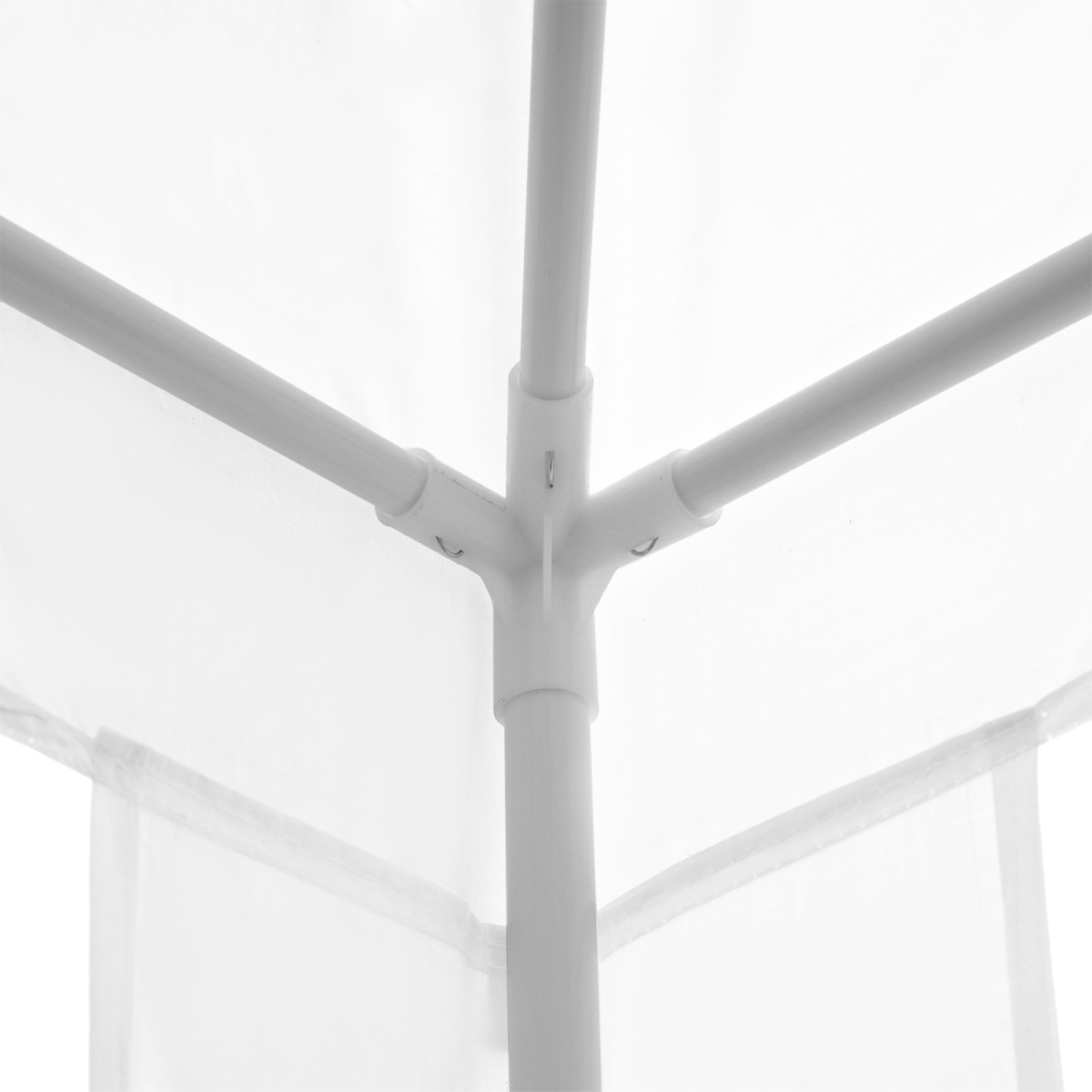 Outsunny 2.7 x 2.7m Garden Gazebo Marquee with Steel Frame, Guy Ropes & Ground Stakes – Party Tent, White