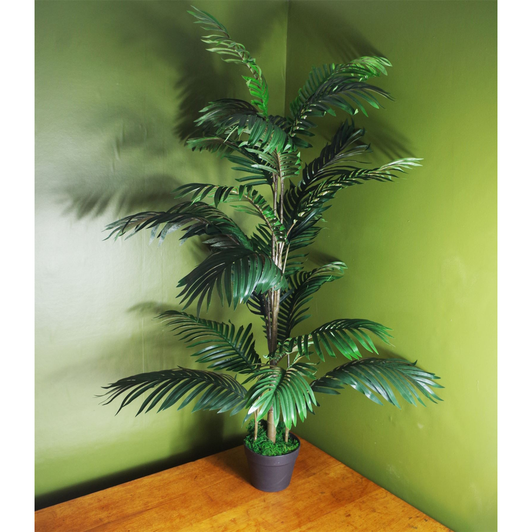 140cm Large Bushy Artificial Palm Tree with Lifelike Fronds – Maintenance-Free Faux Plant for Conservatories