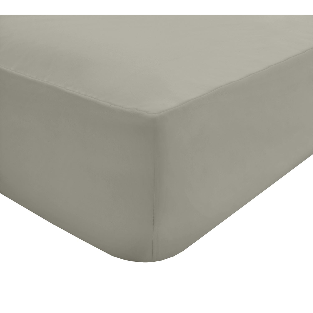 Sleepdown 68 Pick Polycotton Fitted Sheet with 25cm Deep Pocket – Non-Iron Everyday Bedding, Natural, King