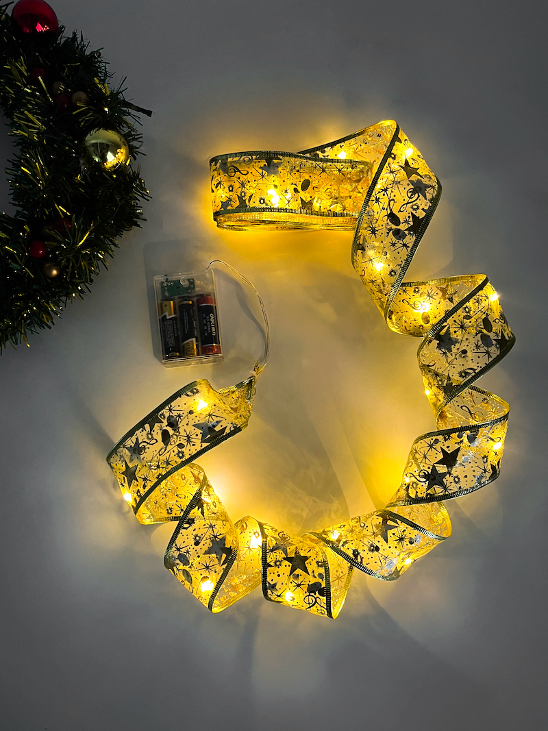Avilo 5 Metre Ribbon Christmas Tree Decoration – Festive Tree Trimming Accessory
