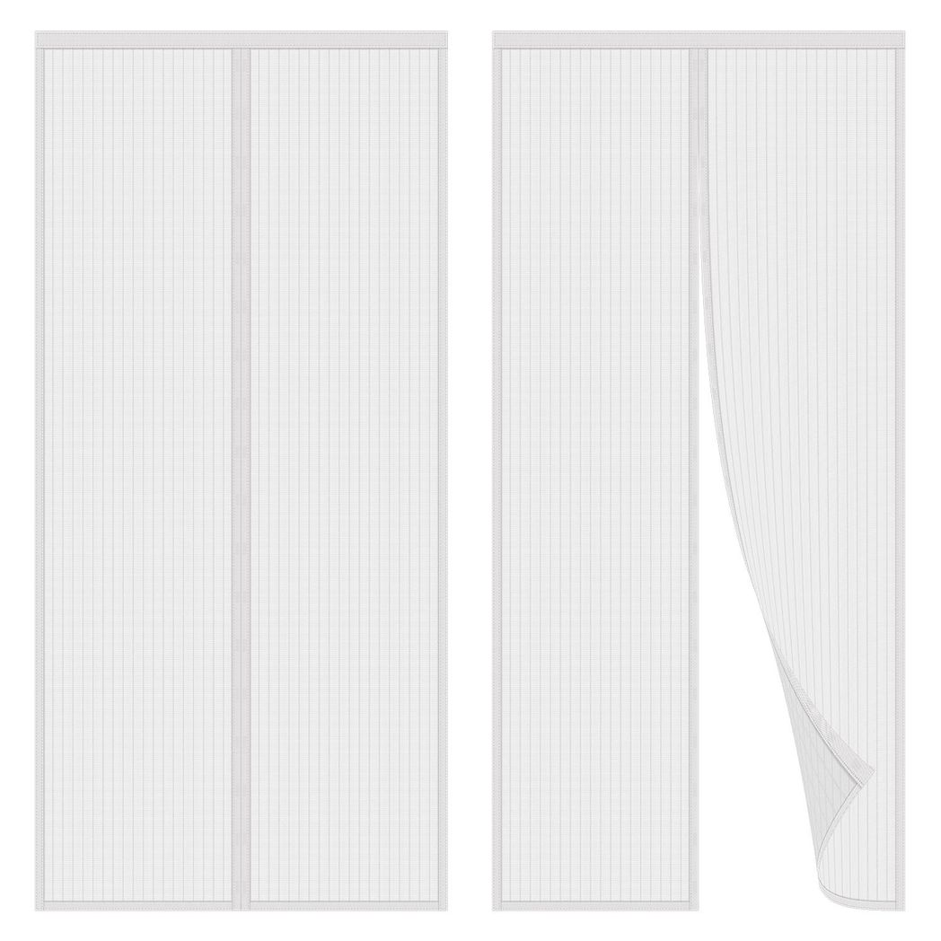 VINSANI Magnetic Insect Door Screen Curtain – Fly and Mosquito Barrier for Doorways, White