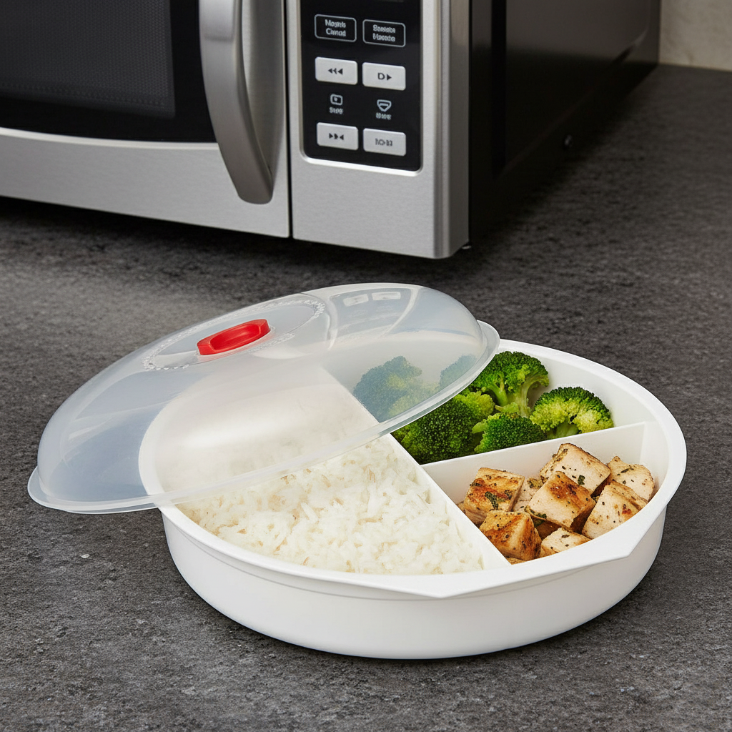 Avilo Sectioned Microwaveable Casserole Dish – Keeps Food Groups Separate