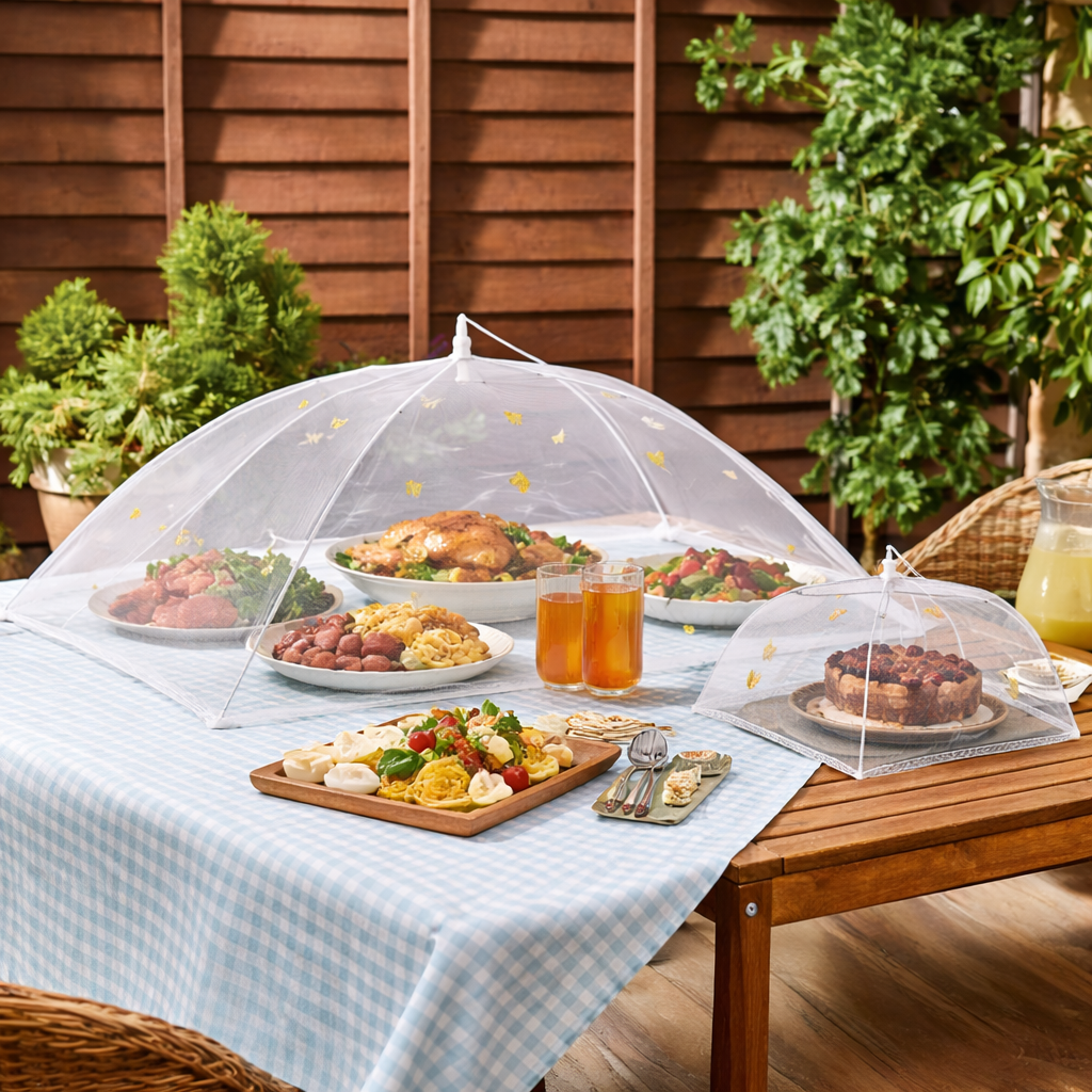 Avilo Jumbo Food Umbrella, Set of 4 – Buffet Covers to Protect Food from Bugs and Insects