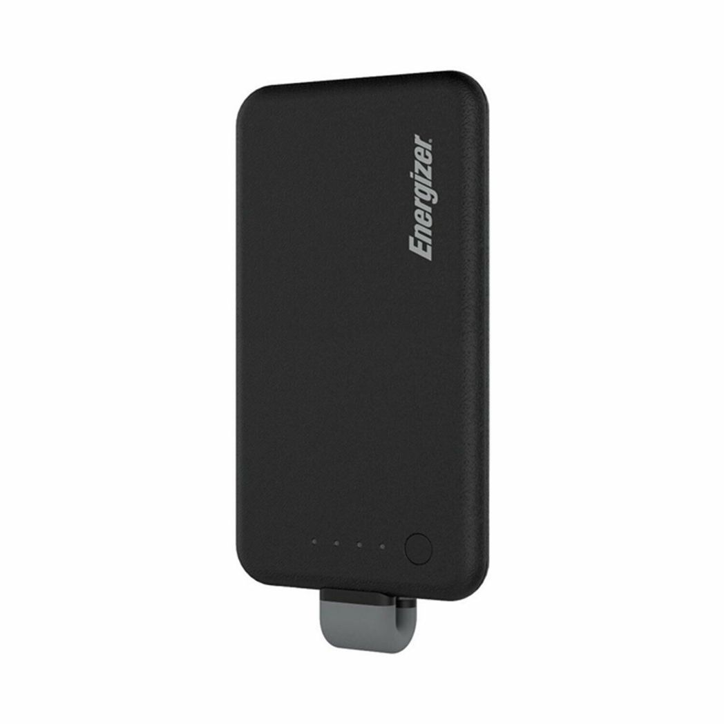 Energizer 4000mAh Slim Power Bank with Built-in Micro USB Tip & Suction Cups – Portable Charger, Black