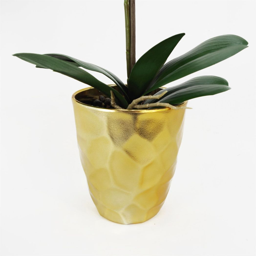 54cm Artificial Orchid Plant – Dark Pink Gold Pot