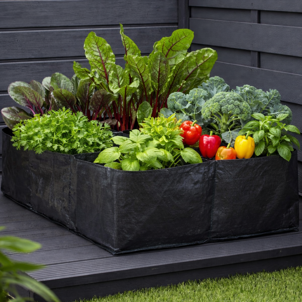 Avilo Garden Vegetable Planter Bag – Reusable PE Mesh Grow Bag, Multiple Compartments