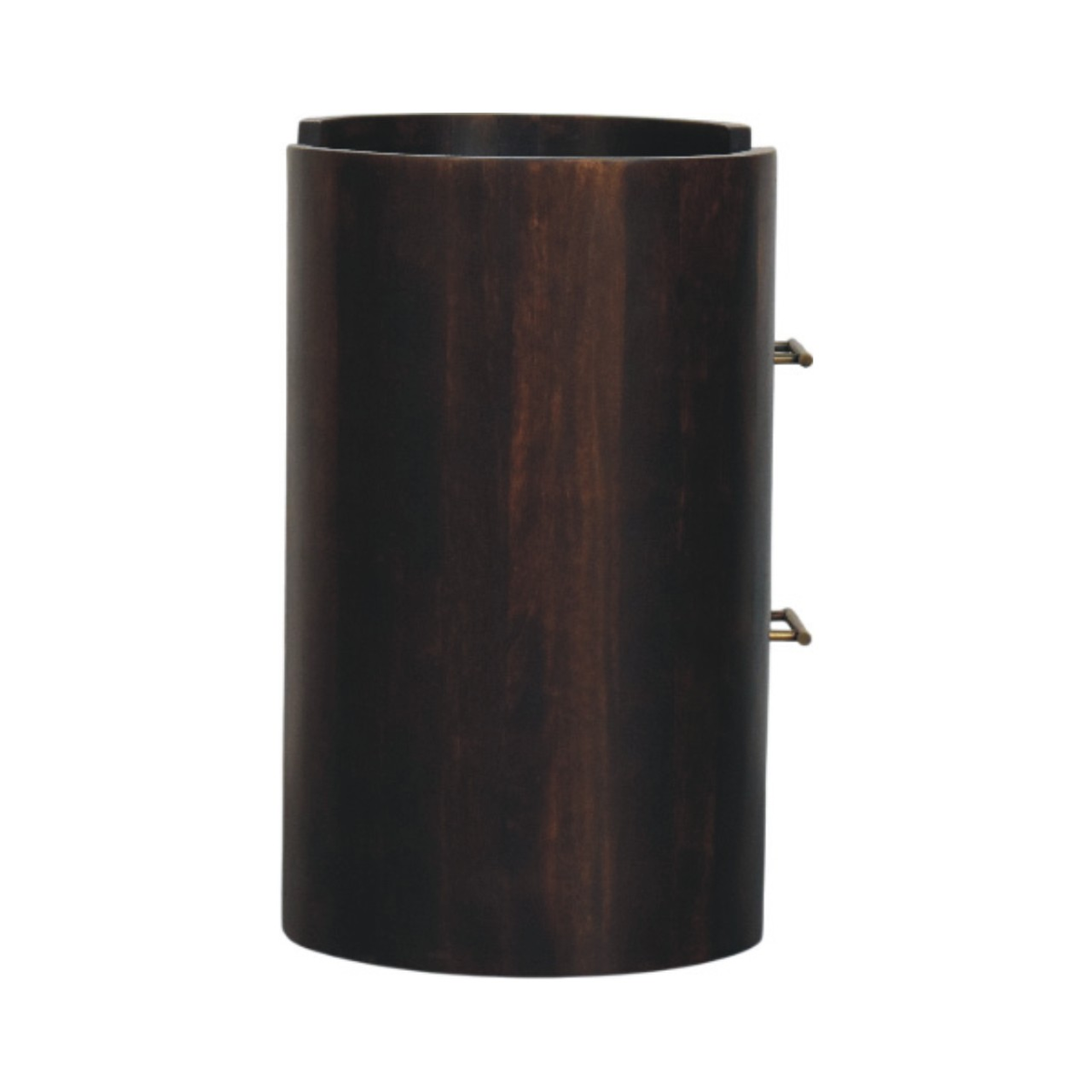Artisan Furniture Solid Wood Valencia Two-Drawer Bedside Table, Curved Side Panels – Velvet Mocha, Dark Brown