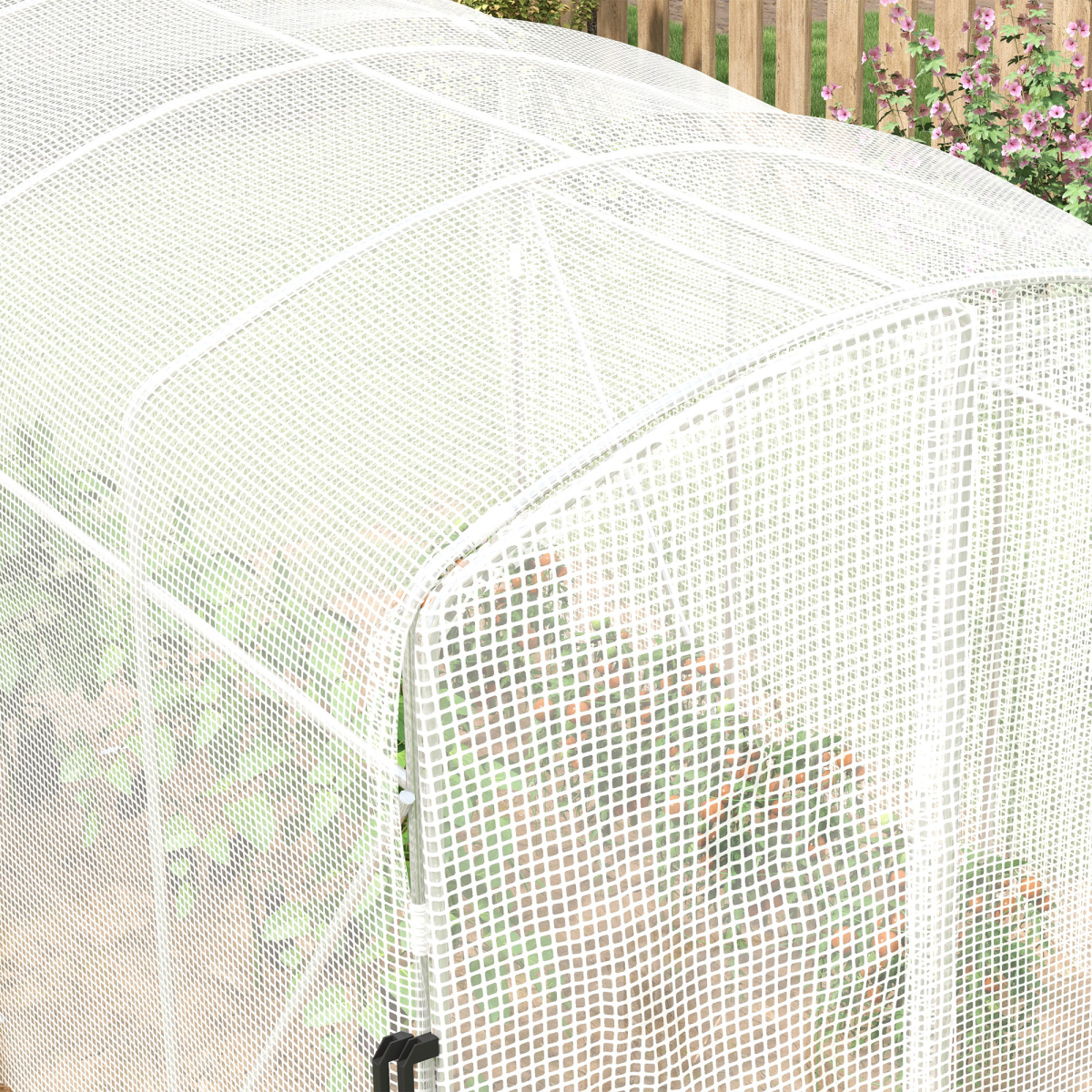 Outsunny 3 x 2 x 2m Polytunnel Greenhouse with Hinged Door, UV-Protective PE Cover & Galvanised Steel Frame