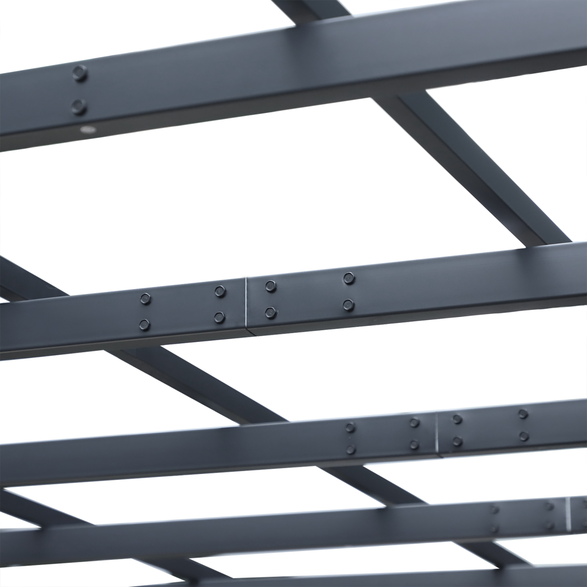 Outsunny 3 x 3m Metal Pergola with Grid Top & 8 Ground Stakes – Garden Plant Support Frame, Black