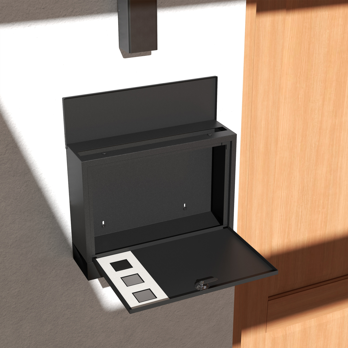 HOMCOM Wall Mounted Lockable Letterbox with Three Windows and Two Keys – Easy Install Mailbox