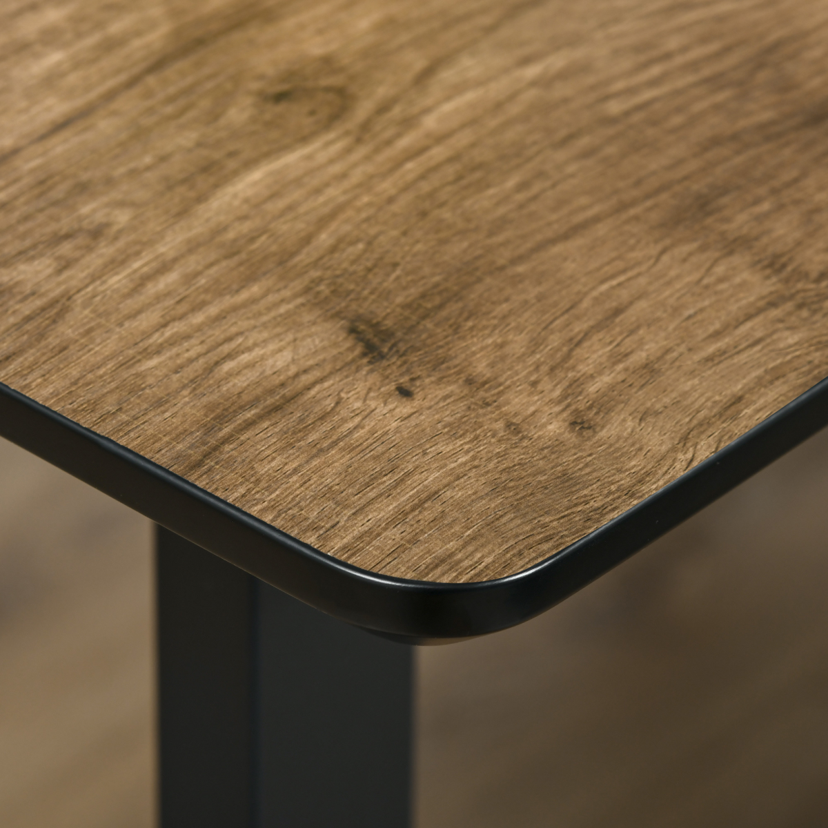 Extendable 6-Seater Dining Table with Wood-Effect Top & Metal Frame – Modern Industrial Style