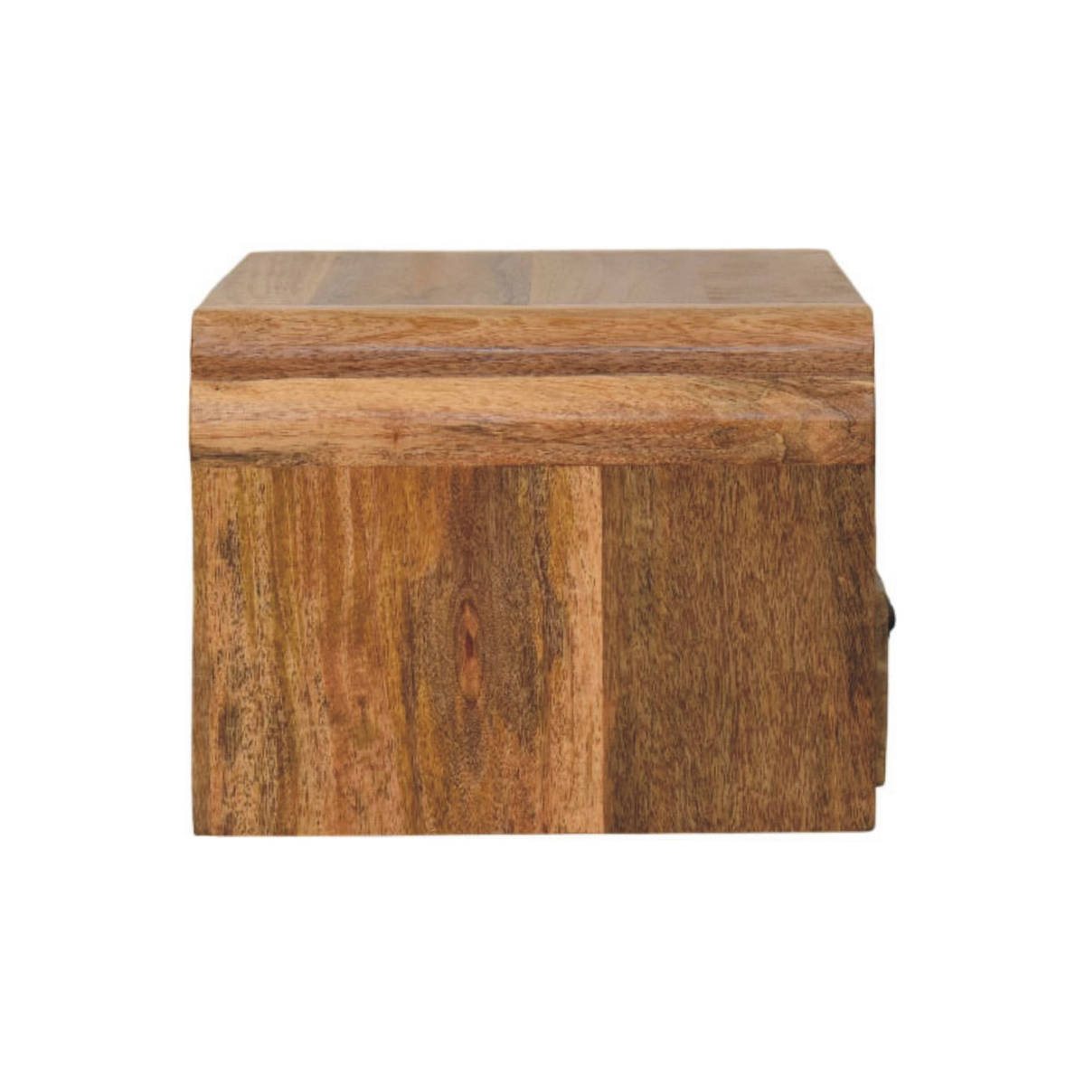 Artisan Furniture Avora Solid Mango Wood Wall-Mounted Bedside, 1 Drawer & Open Shelf – Floating Nightstand, Beige