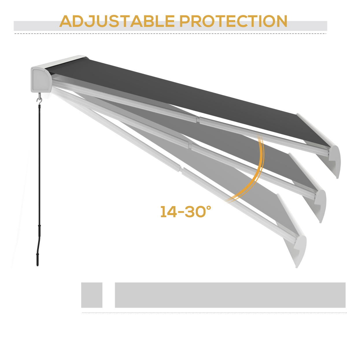Outsunny 4 x 3m Electric Retractable Awning with Remote Control and Cassette – Patio Shade, Grey