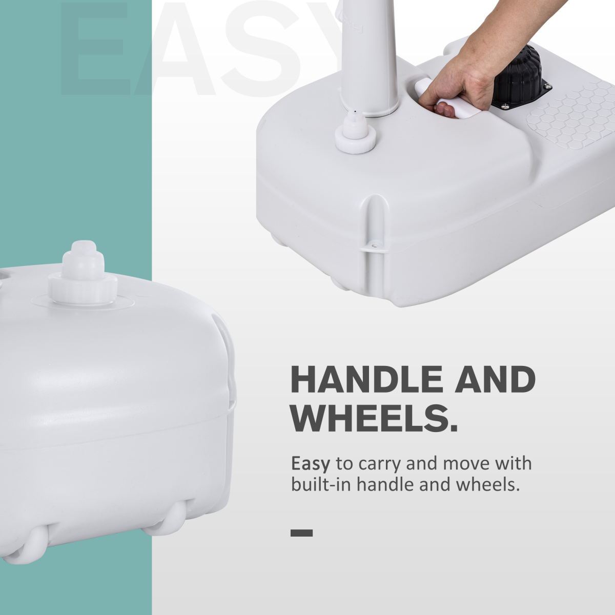 Outsunny Portable Camping Sink with 17L Tank, Foot Pump, Towel Holder & Soap Dispenser – Outdoor Hand Wash Station