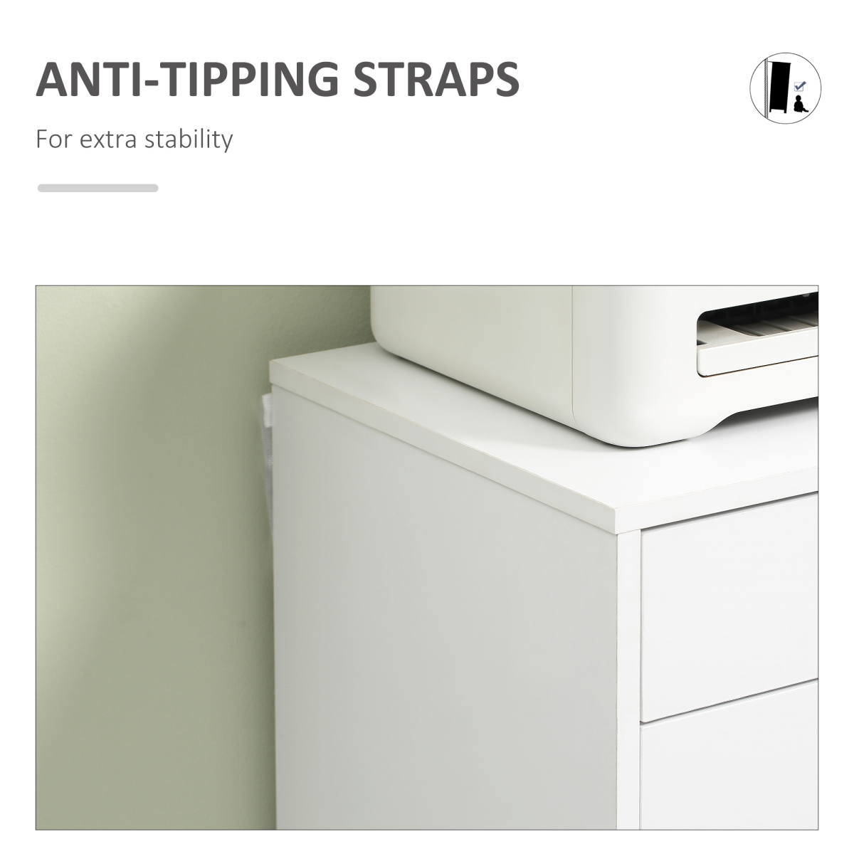 Vinsetto Mobile Filing Cabinet with 7 Drawers and Lockable Wheels – Office Storage, White