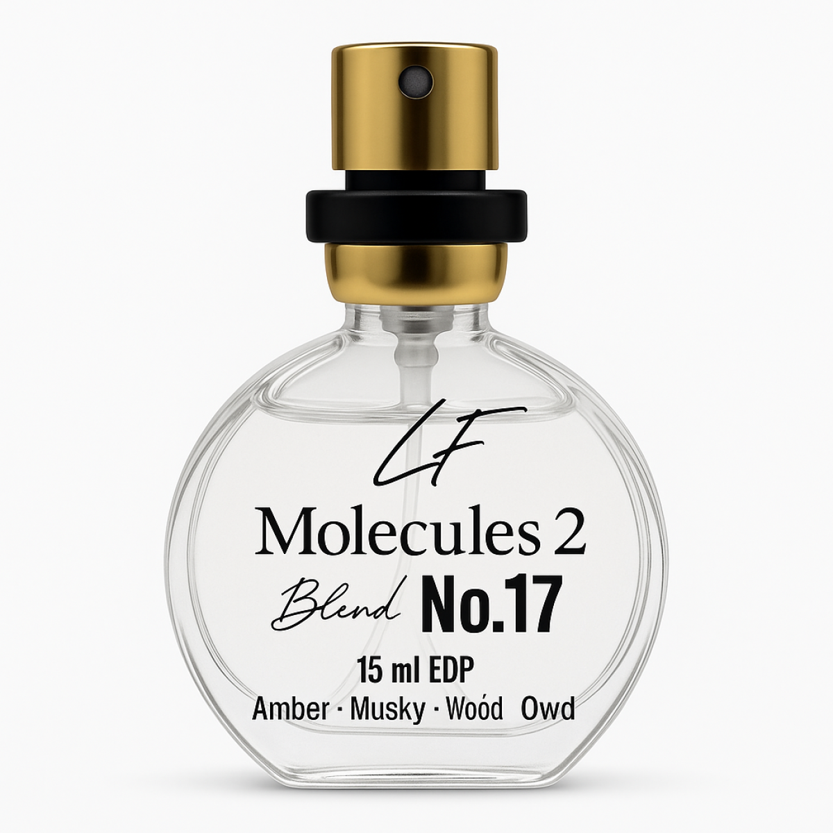 Livfragrance Blend No.17 Molecules 2 Eau de Parfum Oil-Based Clean Ambroxan & Musk Travel Fragrance 15ml – Musky, Amber & Oriental Fragrance, Unisex