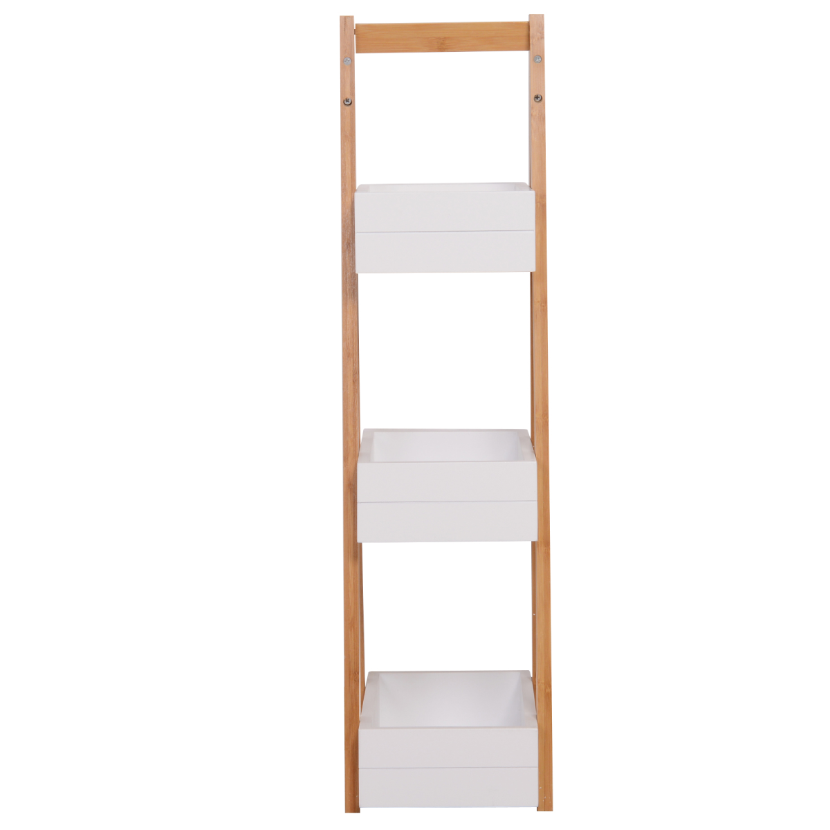 HOMCOM 3-Tier Bamboo Bathroom A-Shape Rack – Storage Shelf for Toiletries and Towels