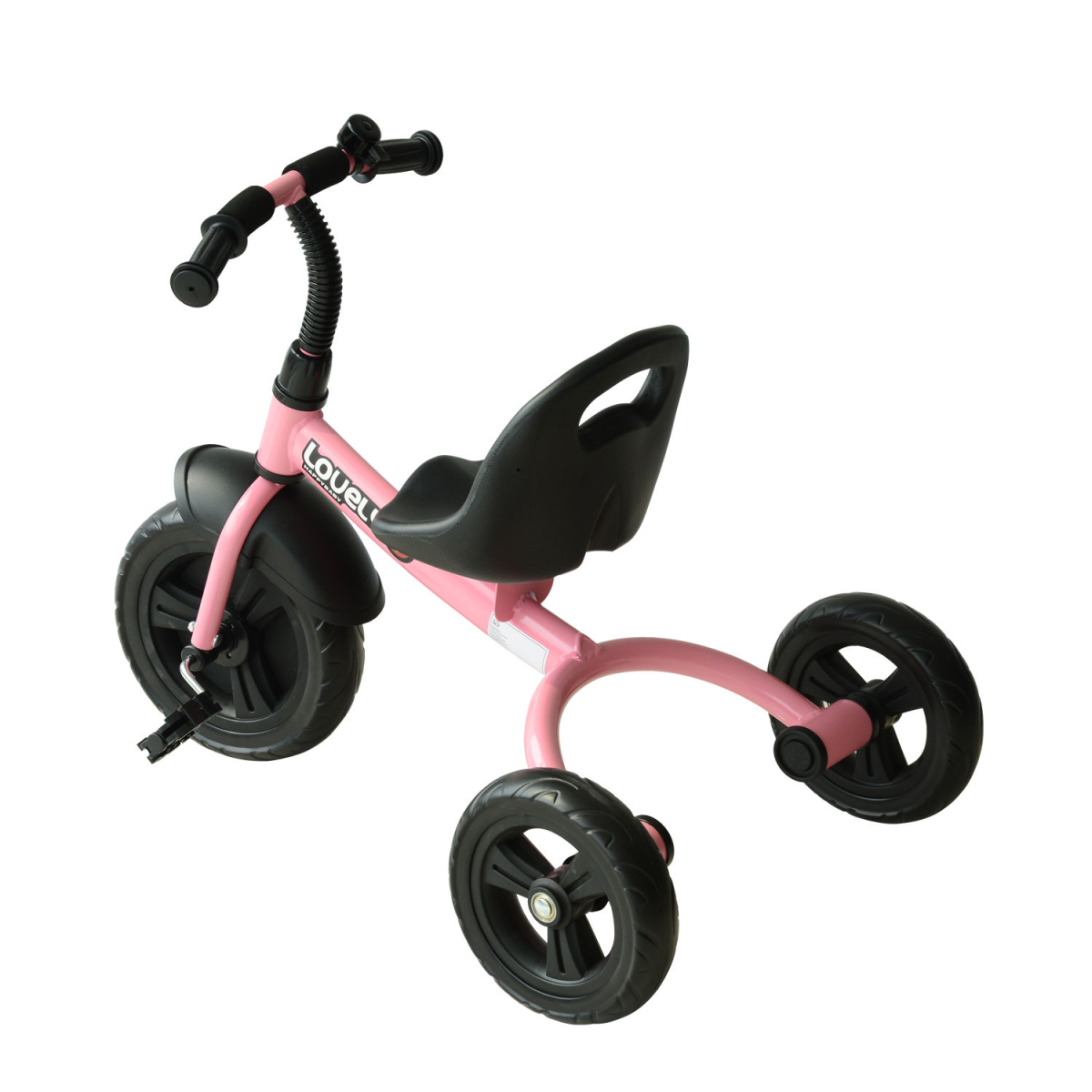 HOMCOM Toddler Tricycle with Metal Frame, Adjustable Seat and Splash Guard – Kids Trike, Pink