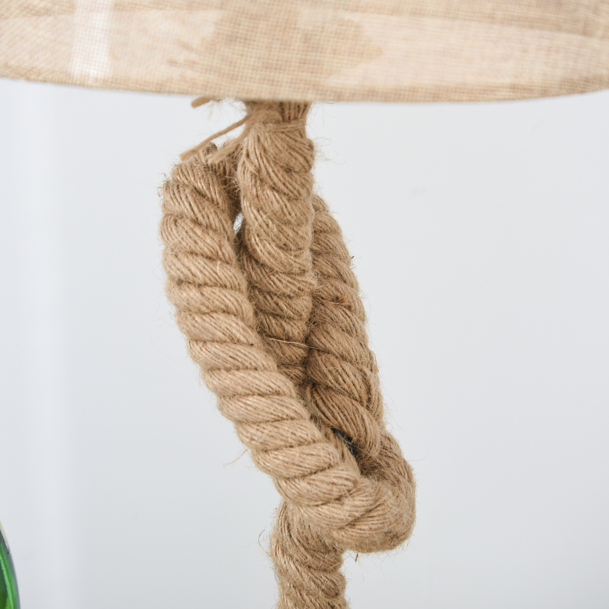 HOMCOM Hemp Rope Table Lamp with Linen Shade – Beige
