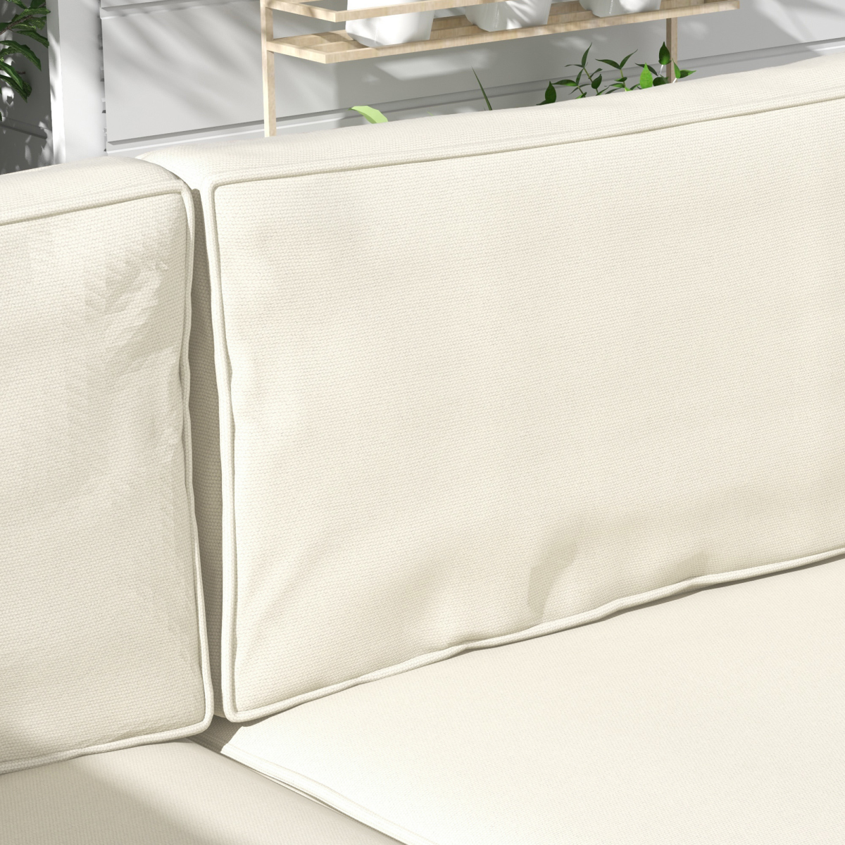 Outsunny 14-Piece Replacement Garden Seat & Back Cushion Set with Zipped Covers, Cream White