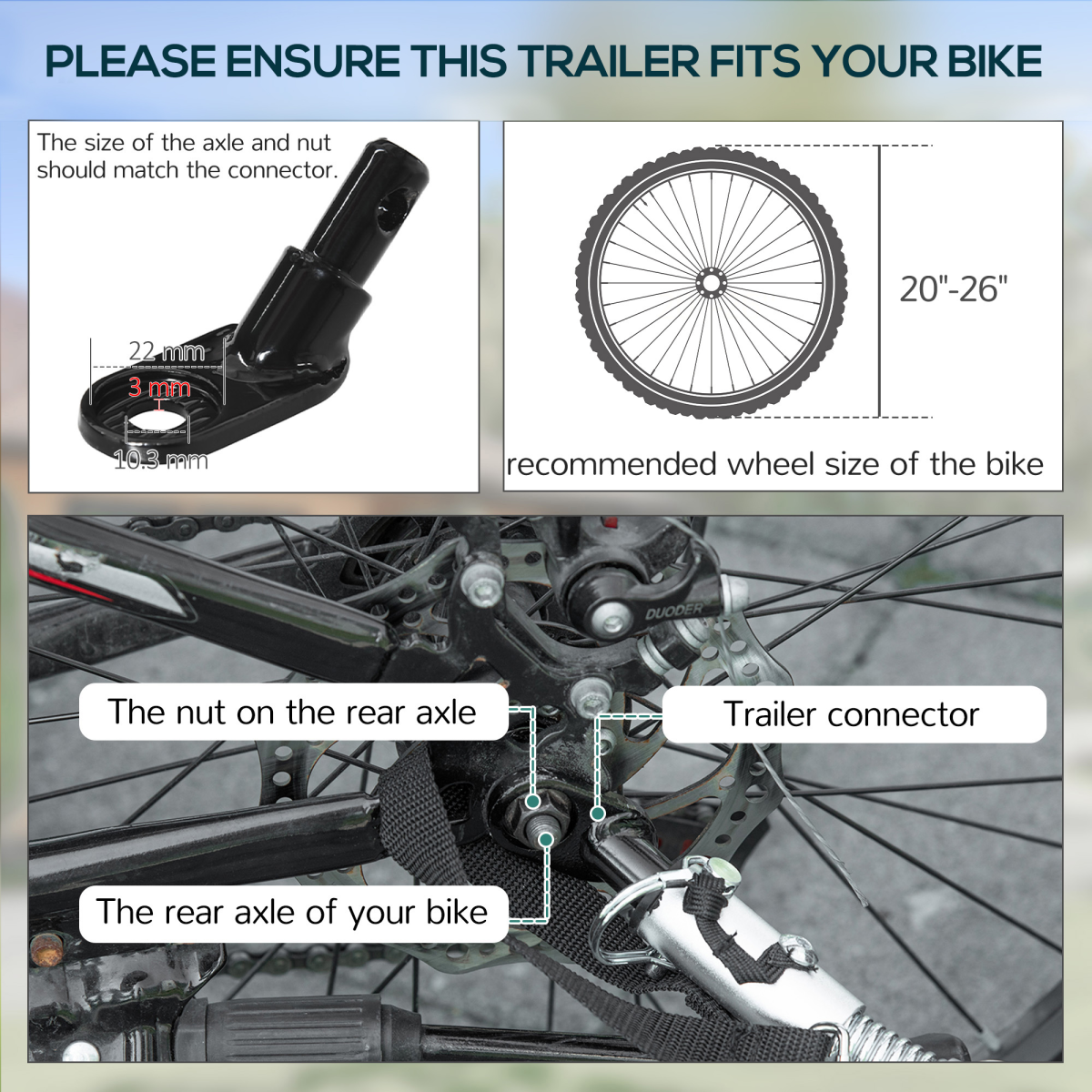 HOMCOM Folding Bike Cargo Trailer with Hitch & Steel Frame – Extra Carrying Capacity, Black