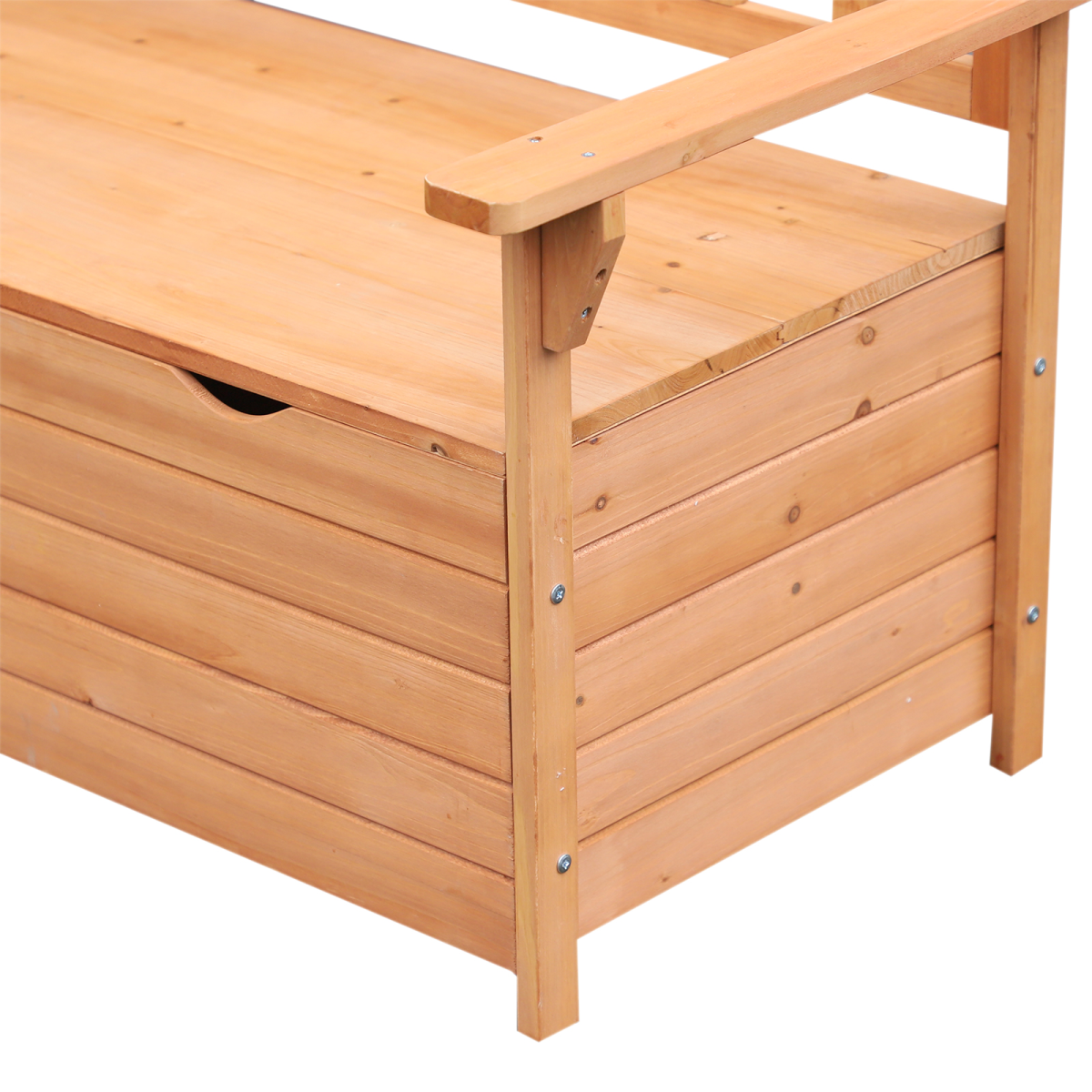 Outsunny Garden Storage Bench with 164L Hidden Storage – All-Weather Solid Fir Wood Seat Box, 200kg Capacity