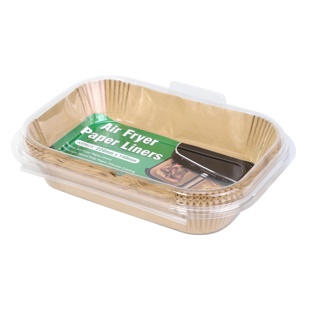 Vinsani 100-Piece Silicone-Coated Air Fryer Paper Liners – Non-Stick Greaseproof Disposable Liners, 21.8 x 14cm