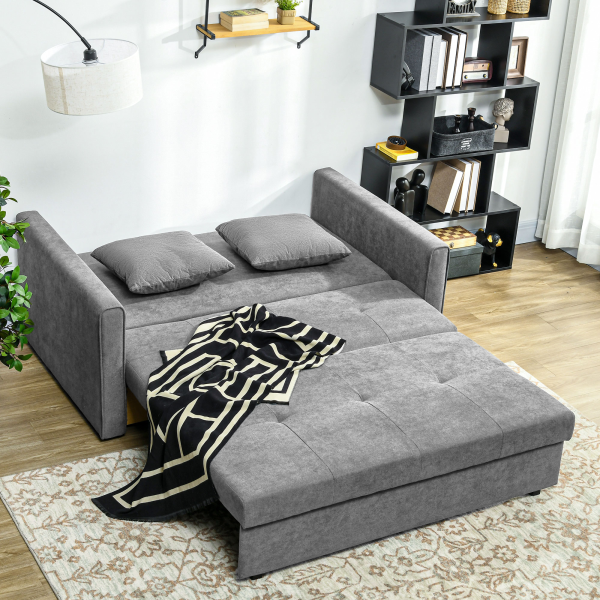 HOMCOM 2 Seater Sofa Bed armrest detail