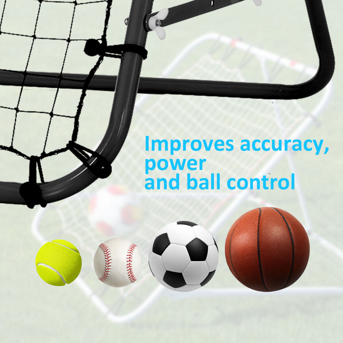HOMCOM Football Rebounder Net with Adjustable Angle & Steel Frame – Training Aid for Kids & Adults