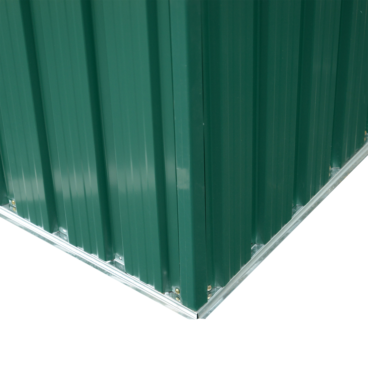 Outsunny Pent Roof Metal Garden Shed with Foundation & 4 Vents – Bike and Tool Storage, 260 x 194 x 200cm, Green