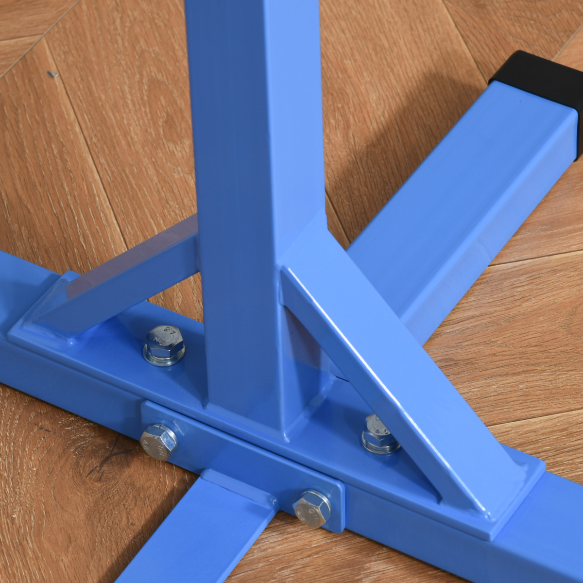 HOMCOM Adjustable Kids Gymnastics Bar with Steel Frame & Beech Wood Bar – Horizontal Training Bar, Blue