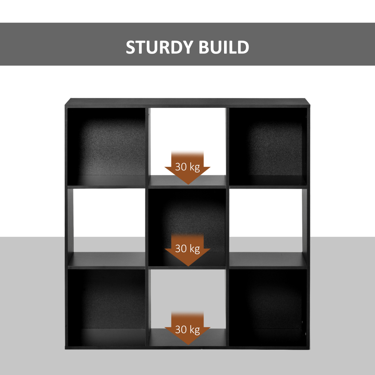 9 Cube Storage Cabinet Bookcase – Bookshelf Organiser for Home, Office or Study, Black