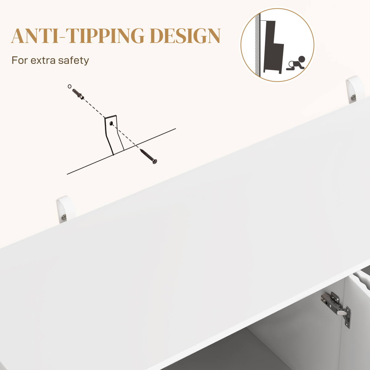 HOMCOM Sideboard Buffet Cabinet with Adjustable Shelves – Dining Room & Kitchen Storage, White
