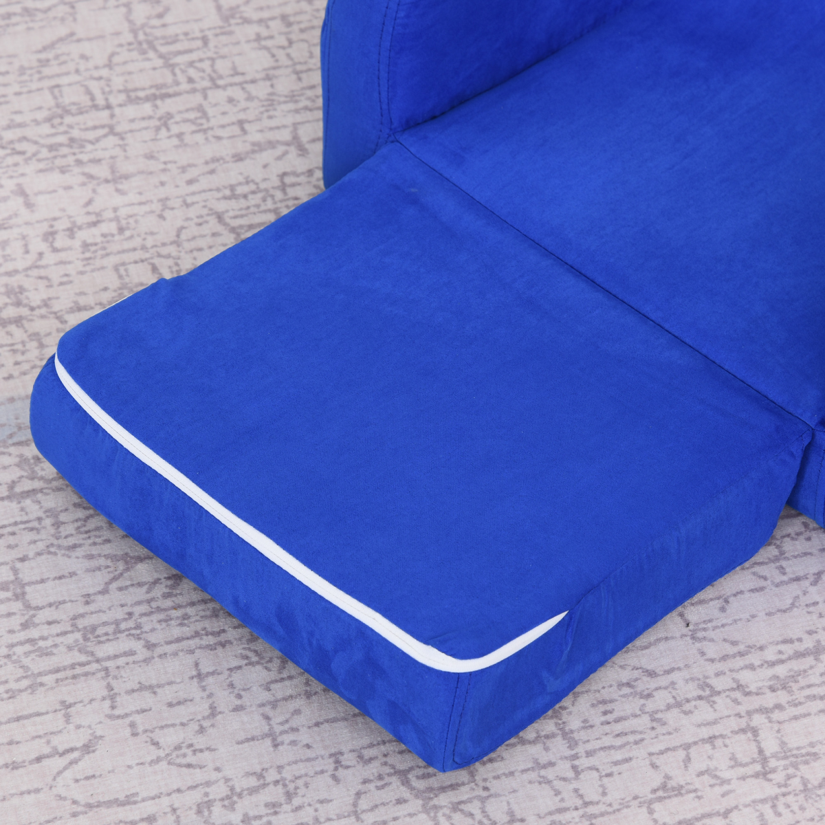 HOMCOM 2-in-1 Kids Sofa Armchair with Fold-Out Bed – Flip-Open Toddler Couch in Flannel, Blue