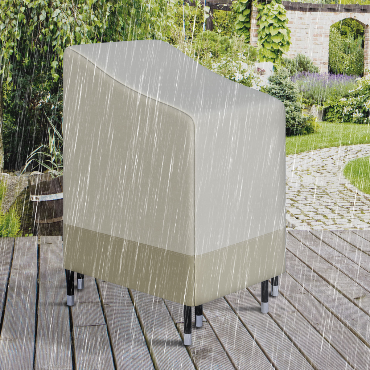 Outsunny Waterproof Wicker Chair Cover, 70 x 90 x 115 cm – 600D Oxford with PVC Lining, Beige