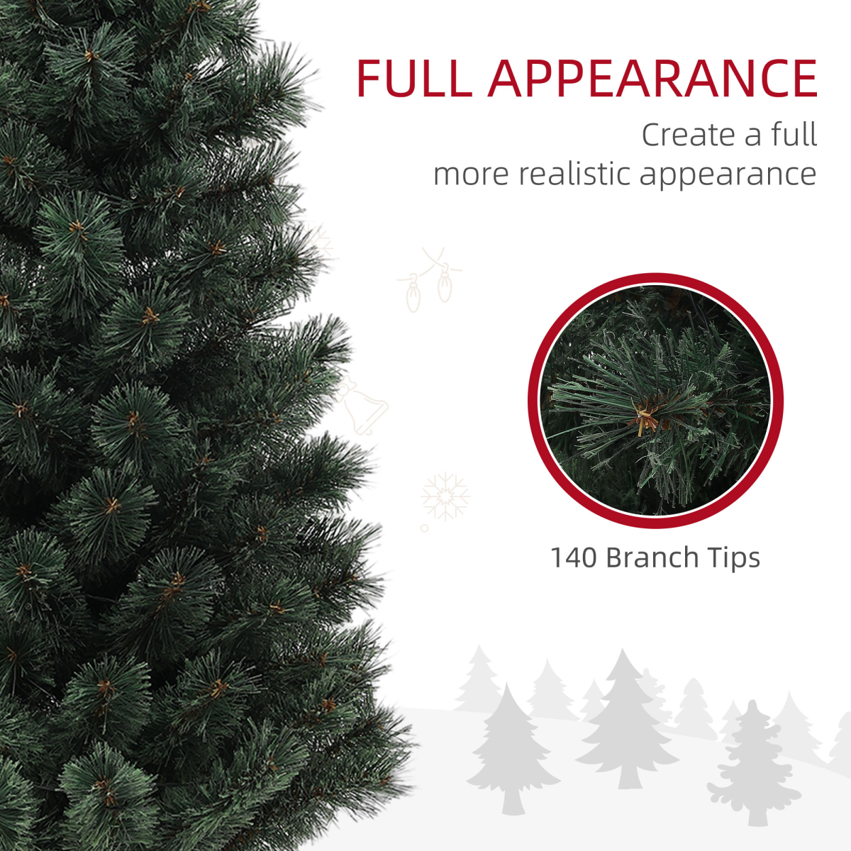HOMCOM 4ft Artificial Christmas Tree with 80 Warm White LED Lights, Remote & Timer – Indoor Festive Decor, Green