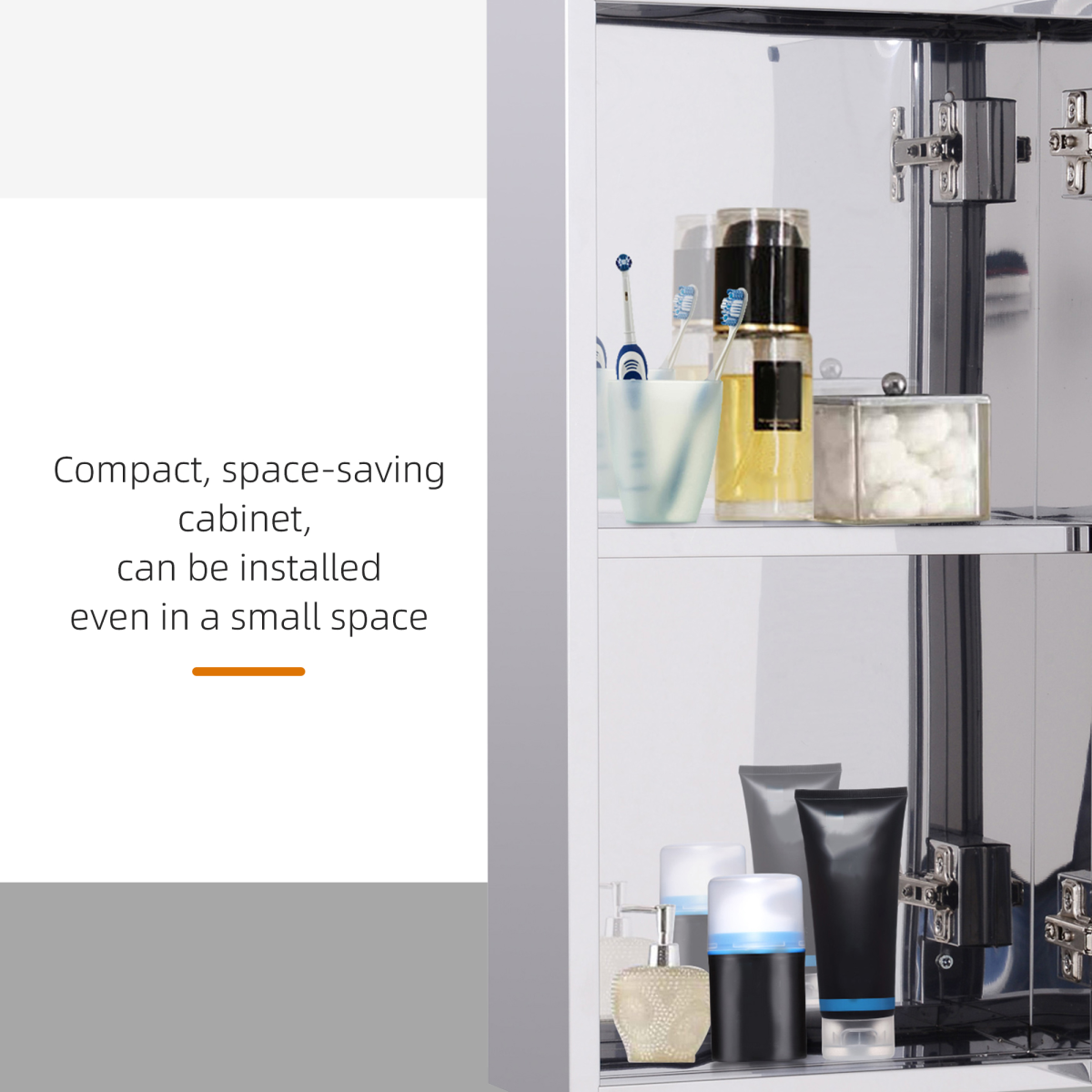 HOMCOM Wall-Mounted Bathroom Mirror Cabinet with Glass Door, 2 Storage Levels – Contemporary Design