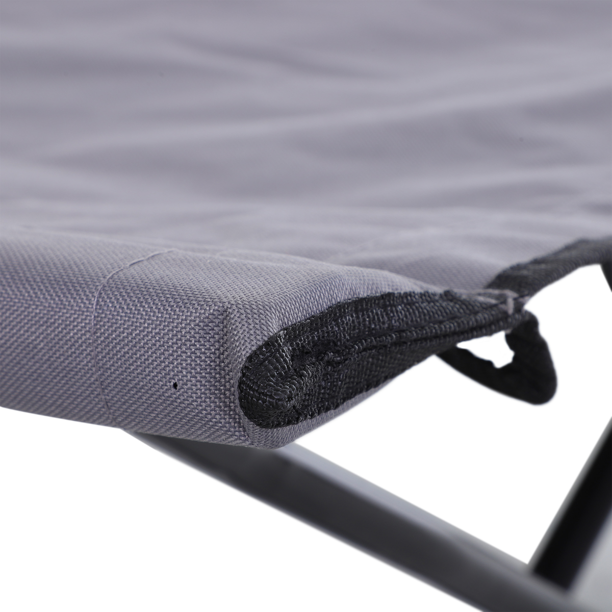 Outsunny Double Folding Camping Cot with Steel Frame & Carry Bag – Portable Two-Person Camp Bed, 136kg, Grey